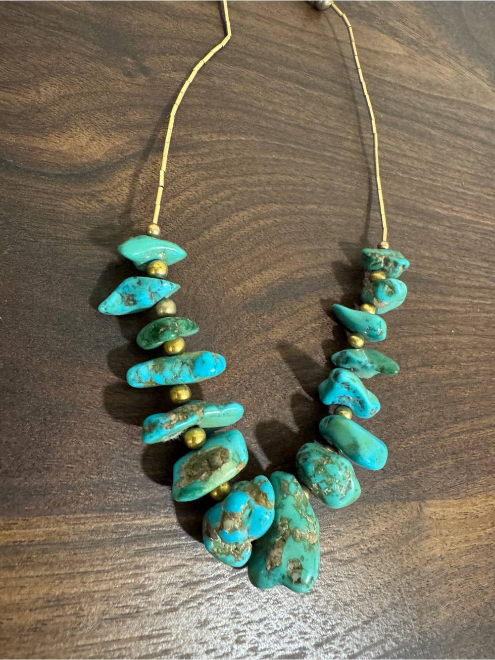 Turquoise & Gold Bead Statement Necklace